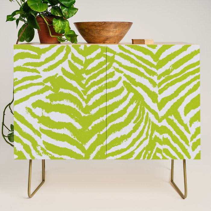 Lime Zest Zebra Pattern Credenza Gallery Image 1