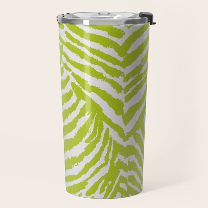 Lime Zest Zebra Pattern Travel Mug Gallery Image 2
