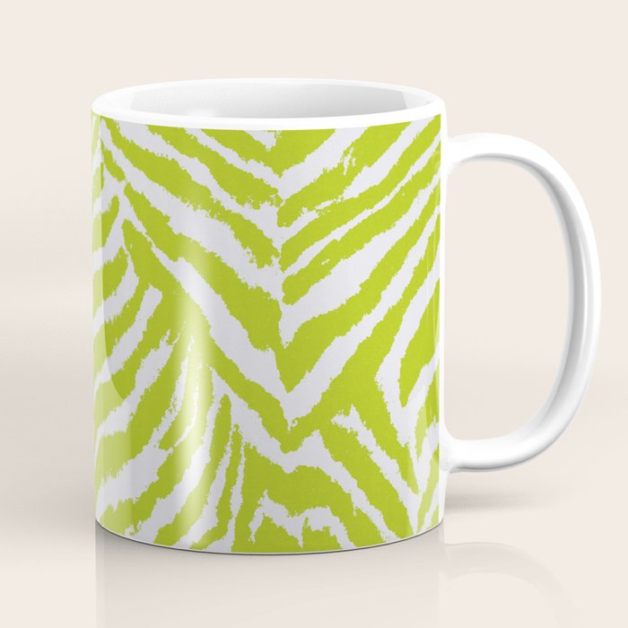 Lime Zest Zebra Pattern Coffee Mug Gallery Image 1