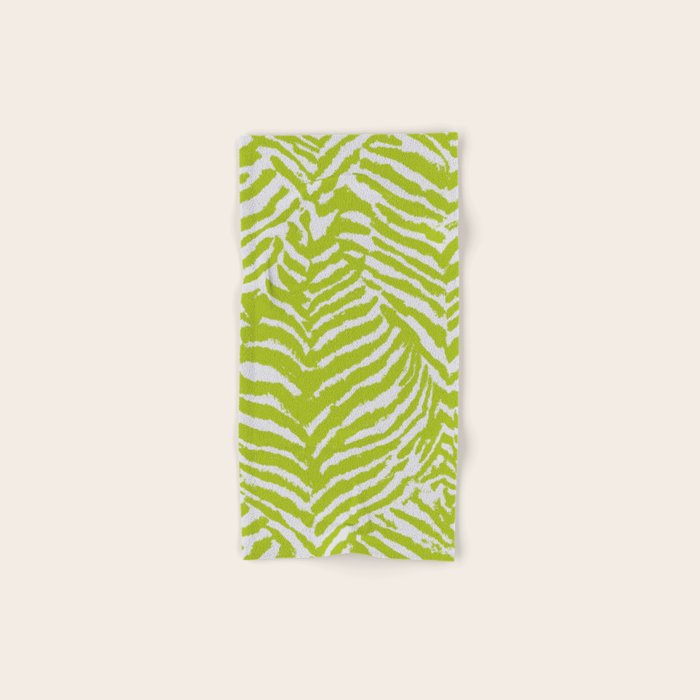 Lime Zest Zebra Pattern Bath Towel Gallery Image 1