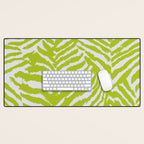 Lime Zest Zebra Pattern Desk Mat Gallery Image 1