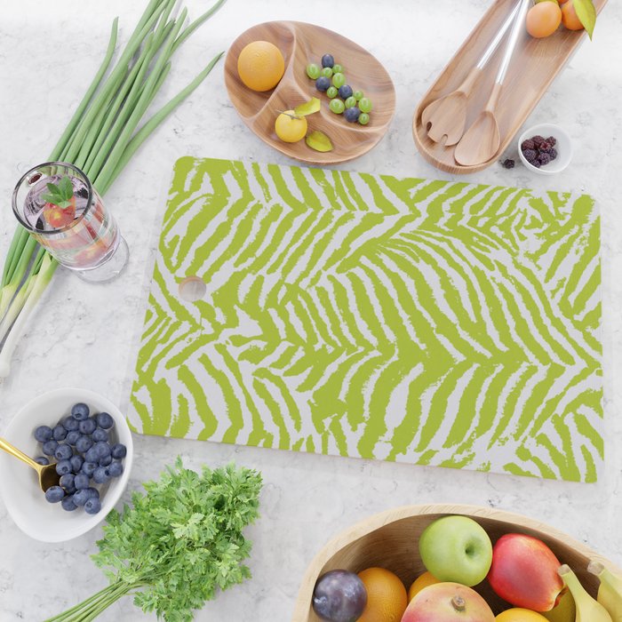 Lime Zest Zebra Pattern Cutting Board Gallery Image 2