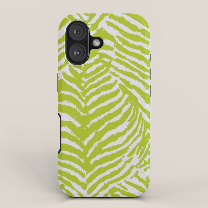 Lime Zest Zebra Pattern iPhone Case Gallery Image 1
