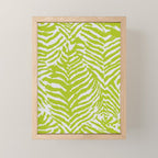 Lime Zest Zebra Pattern Mini Art Print Gallery Image 1