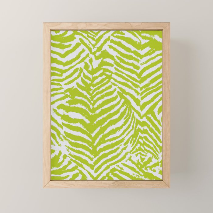 Lime Zest Zebra Pattern Mini Art Print Gallery Image 1
