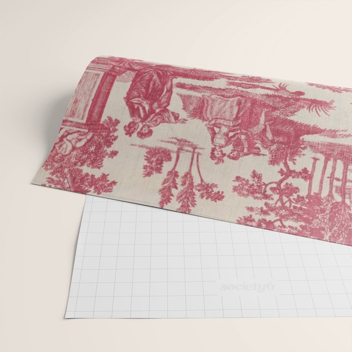 Antique 19th Century Romantic Pastoral French Toile de Jouy Wrapping Paper Gallery Image 2