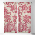 Antique 19th Century Romantic Pastoral French Toile de Jouy Window Curtain Gallery Image 5