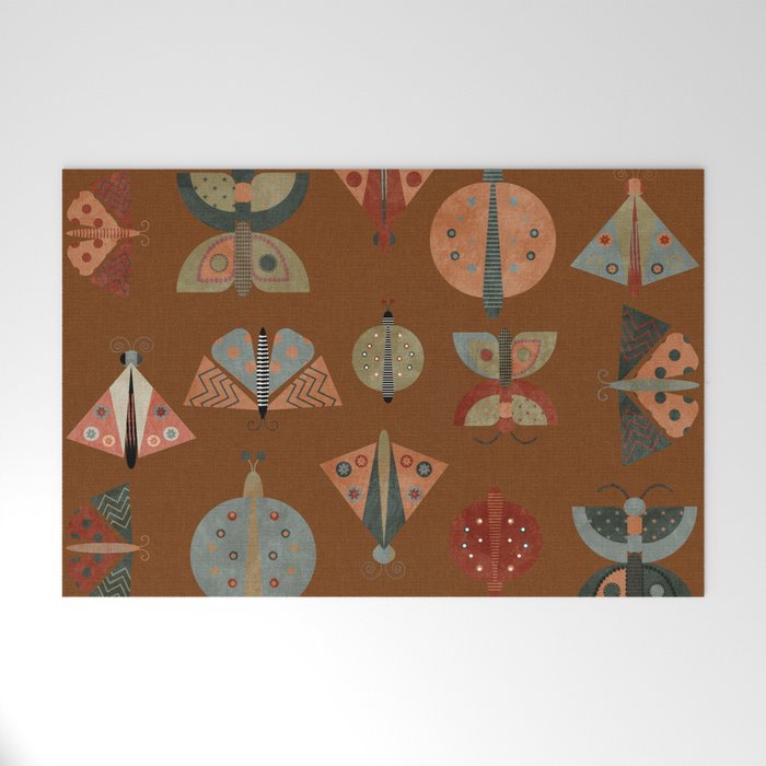 moths butterflies fall retro Welcome Mat Gallery Image 1