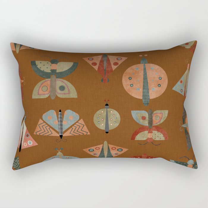 moths butterflies fall retro Rectangular Pillow Gallery Image 2