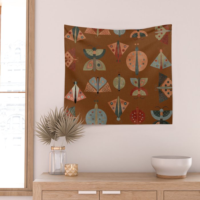 moths butterflies fall retro Wall Tapestry Gallery Image 2