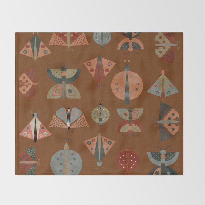 moths butterflies fall retro Throw Blanket Gallery Image 2