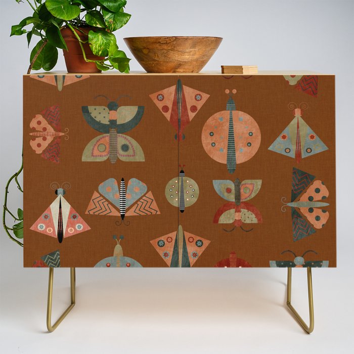 moths butterflies fall retro Credenza Gallery Image 1