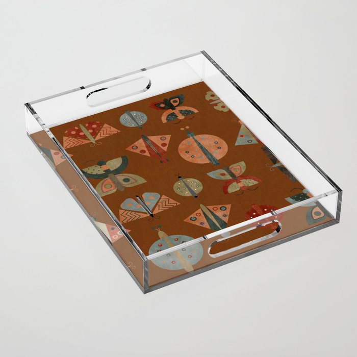 moths butterflies fall retro Acrylic Tray Gallery Image 1