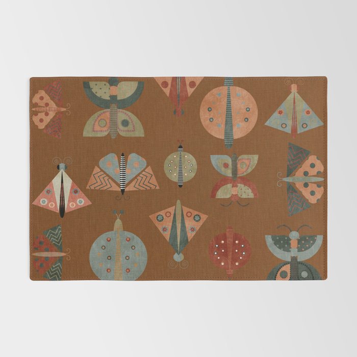 moths butterflies fall retro Rug Gallery Image 2