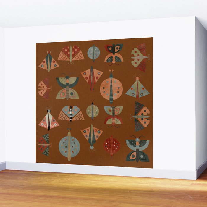 moths butterflies fall retro Wall Mural Gallery Image 2