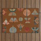 moths butterflies fall retro Outdoor Rug Gallery Image 1