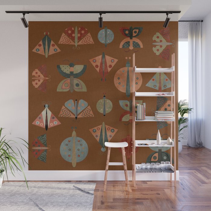 moths butterflies fall retro Wall Mural Gallery Image 1