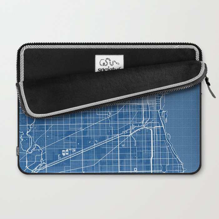 Chicago City Map of the United States - Blueprint Laptop Sleeve Gallery Image 2