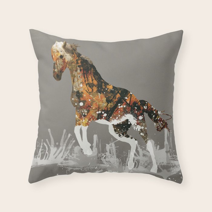 Ice Horse Throw Pillow Gallery Image 6