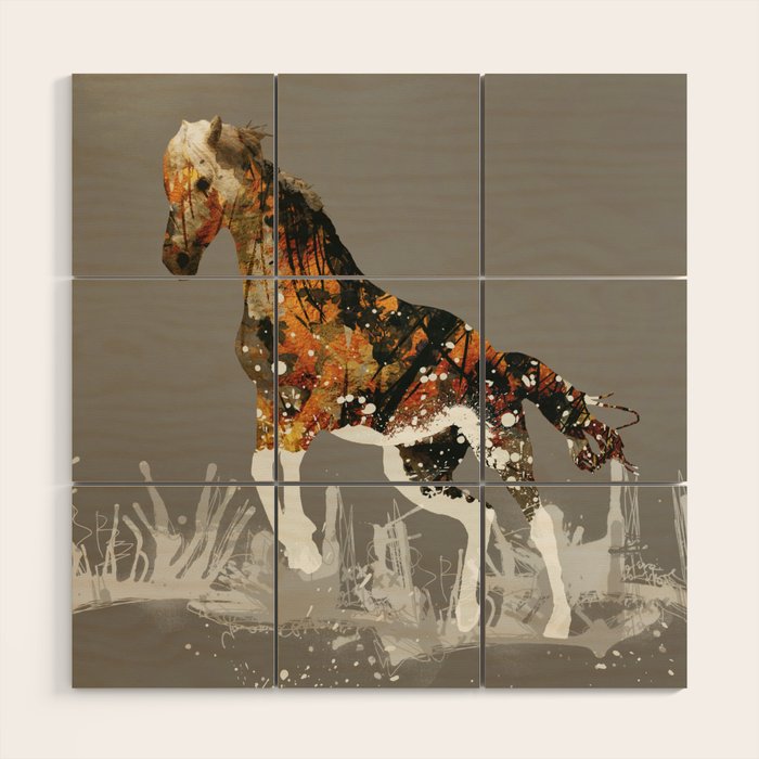 Ice Horse Wood Wall Art Gallery Image 1