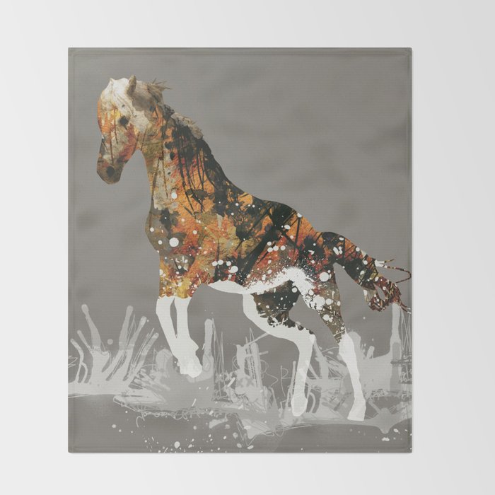 Ice Horse Throw Blanket Gallery Image 2