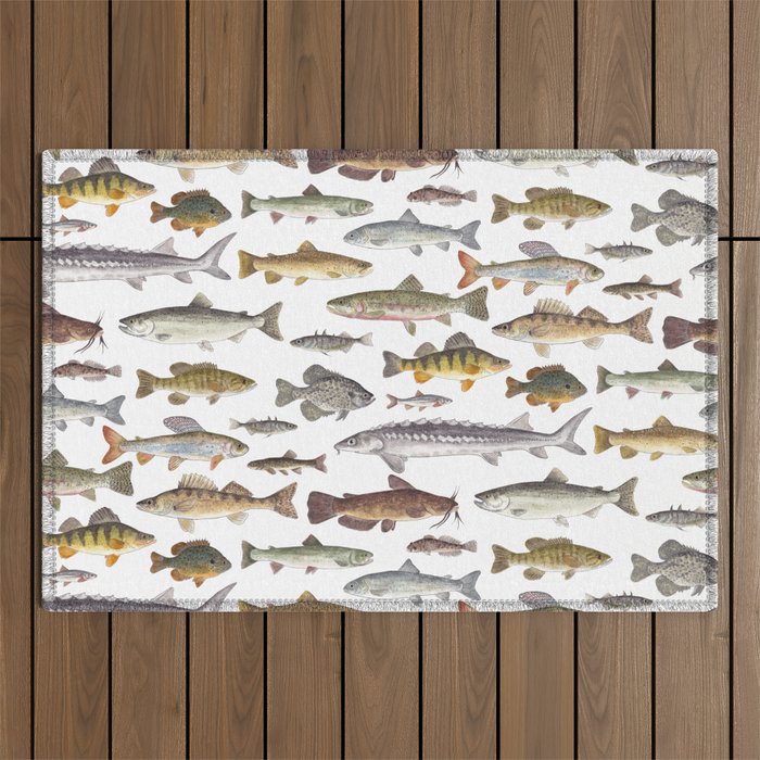 Northwest Freshwater Fish Outdoor Rug Gallery Image 1