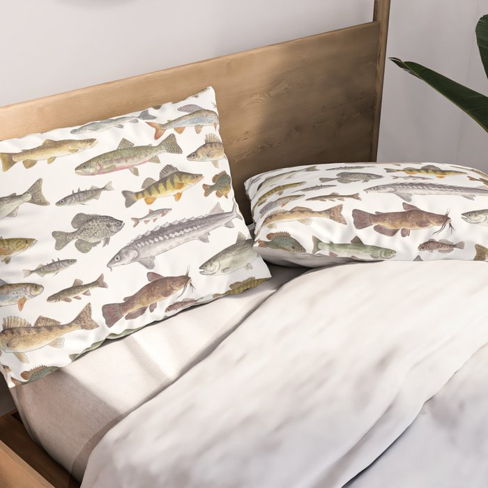 Northwest Freshwater Fish Pillow Sham Gallery Image 2