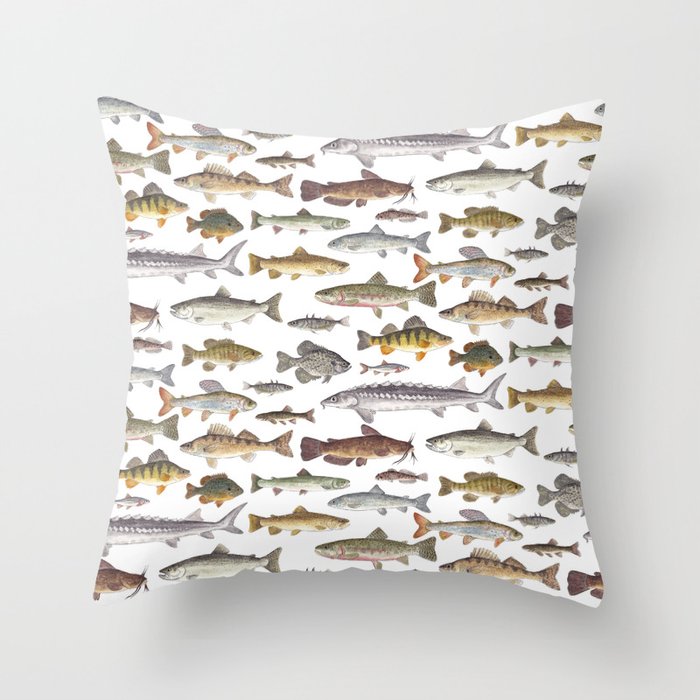 Northwest Freshwater Fish Throw Pillow Gallery Image 6