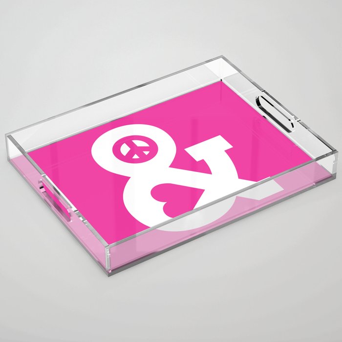 Peace and Love (pink edition) Acrylic Tray Gallery Image 1
