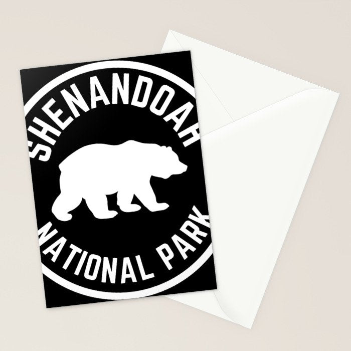 Shenandoah National Park Virginia Nature Black Bear Vintage Travel Stationery Card Gallery Image 2