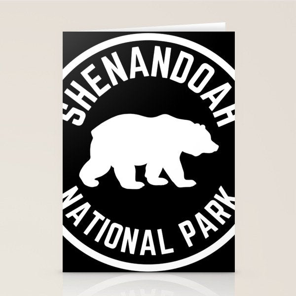 Shenandoah National Park Virginia Nature Black Bear Vintage Travel Stationery Card Gallery Image 1