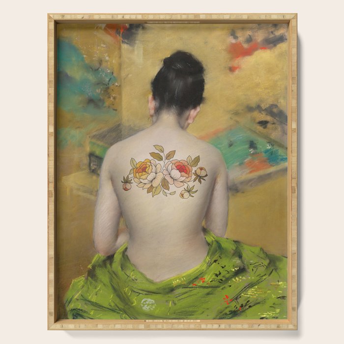 Girl With the Flower Tattoo Serving Tray Gallery Image 1