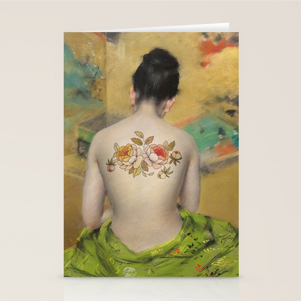 Girl With the Flower Tattoo Stationery Card Gallery Image 2