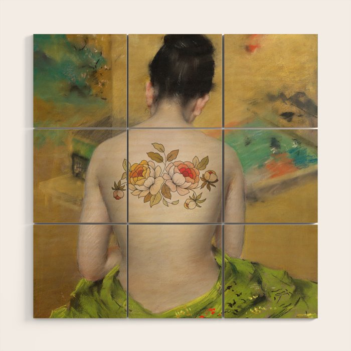 Girl With the Flower Tattoo Wood Wall Art Gallery Image 1