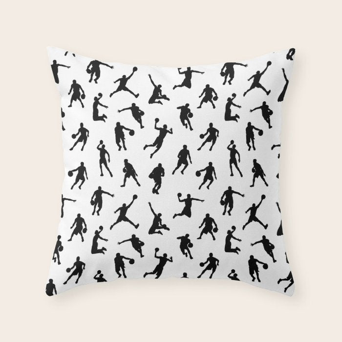 Basketball Players Throw Pillow Gallery Image 1