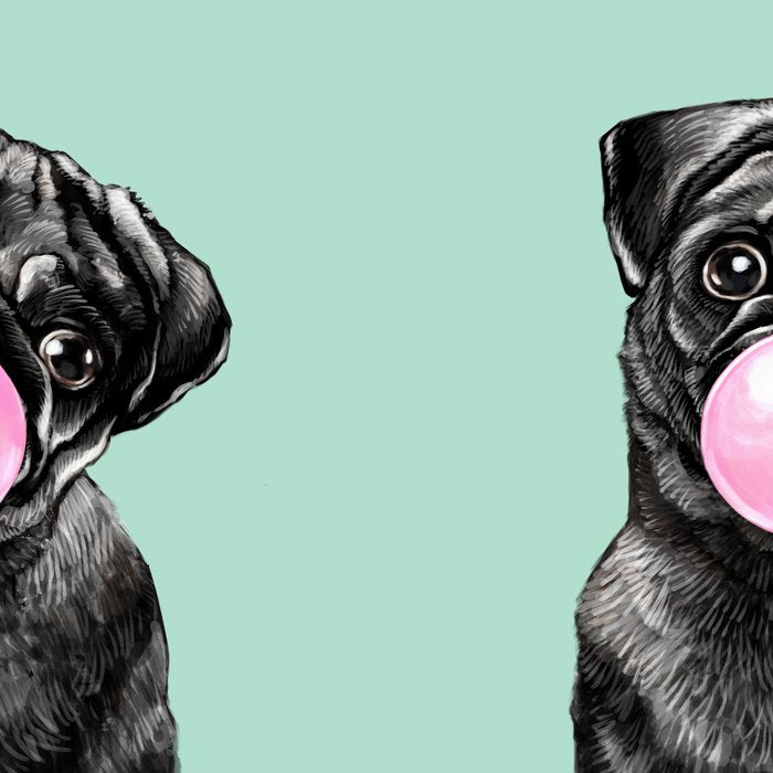 Bubble Gum Black Pug in Green Coffee Mug Gallery Image 2