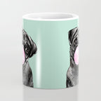 Bubble Gum Black Pug in Green Coffee Mug Gallery Image 4