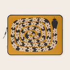 Black & Cream Snake Flower - Orange  Laptop Sleeve Gallery Image 1