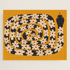 Black & Cream Snake Flower - Orange  Jigsaw Puzzle Gallery Image 1