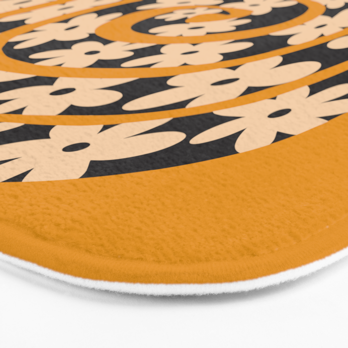 Black & Cream Snake Flower - Orange  Bath Mat Gallery Image 3