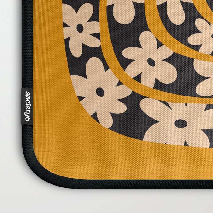 Black & Cream Snake Flower - Orange  Laptop Sleeve Gallery Image 3