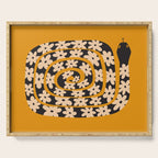 Black & Cream Snake Flower - Orange  Serving Tray Gallery Image 1