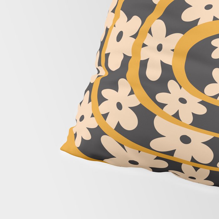 Black & Cream Snake Flower - Orange  Pillow Sham Gallery Image 4