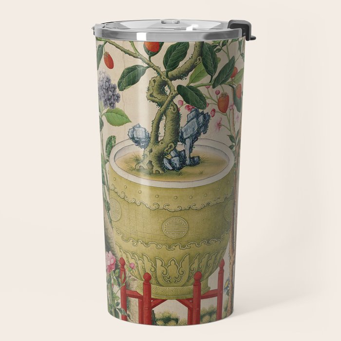 Antique 18th Century Chinoiserie Camellia Fruit Garden Travel Mug Gallery Image 2