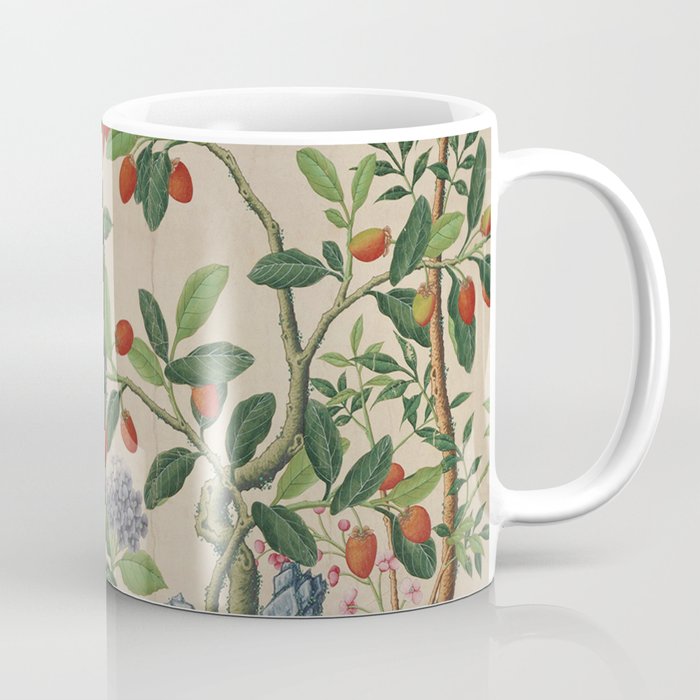 Antique 18th Century Chinoiserie Camellia Fruit Garden Coffee Mug Gallery Image 1