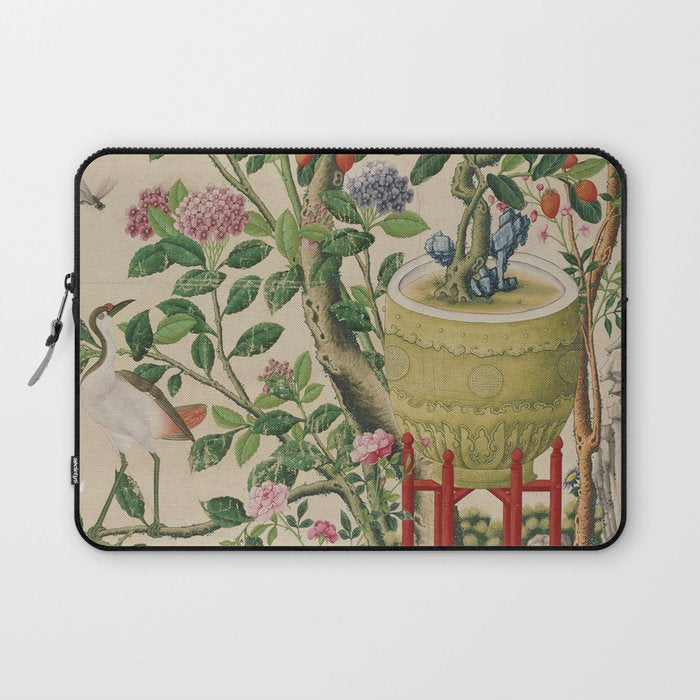 Antique 18th Century Chinoiserie Camellia Fruit Garden Laptop Sleeve Gallery Image 1