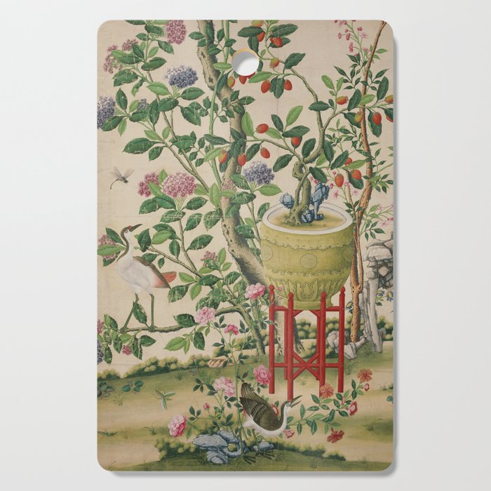Antique 18th Century Chinoiserie Camellia Fruit Garden Cutting Board Gallery Image 1