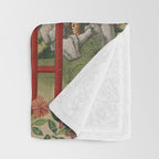 Antique 18th Century Chinoiserie Camellia Fruit Garden Throw Blanket Gallery Image 3