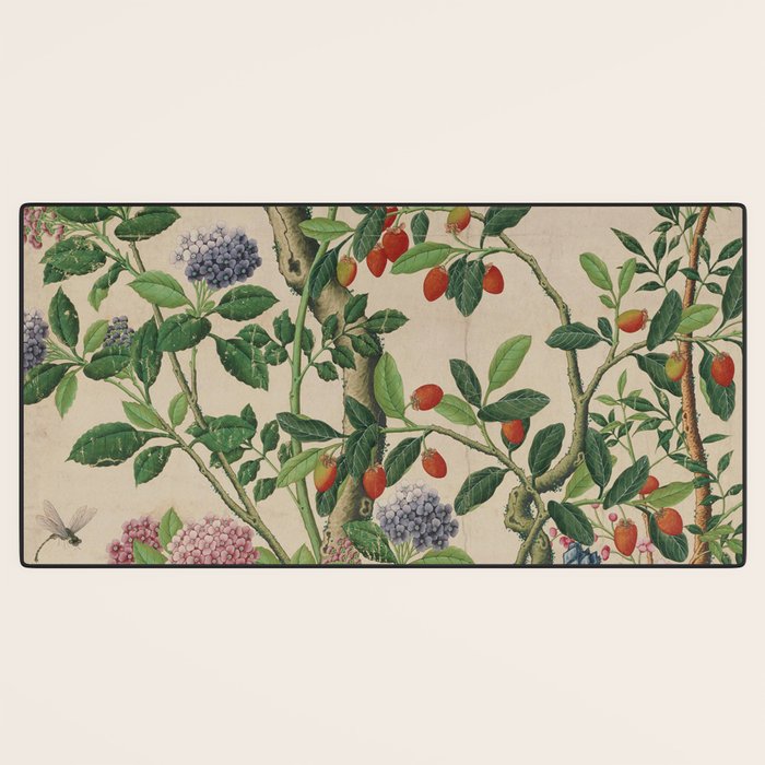 Antique 18th Century Chinoiserie Camellia Fruit Garden Desk Mat Gallery Image 3
