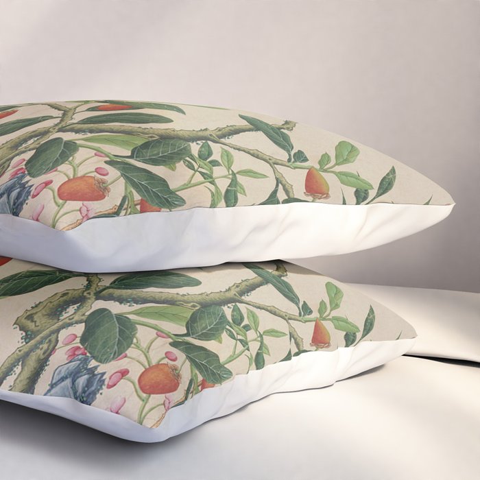 Antique 18th Century Chinoiserie Camellia Fruit Garden Pillow Sham Gallery Image 3